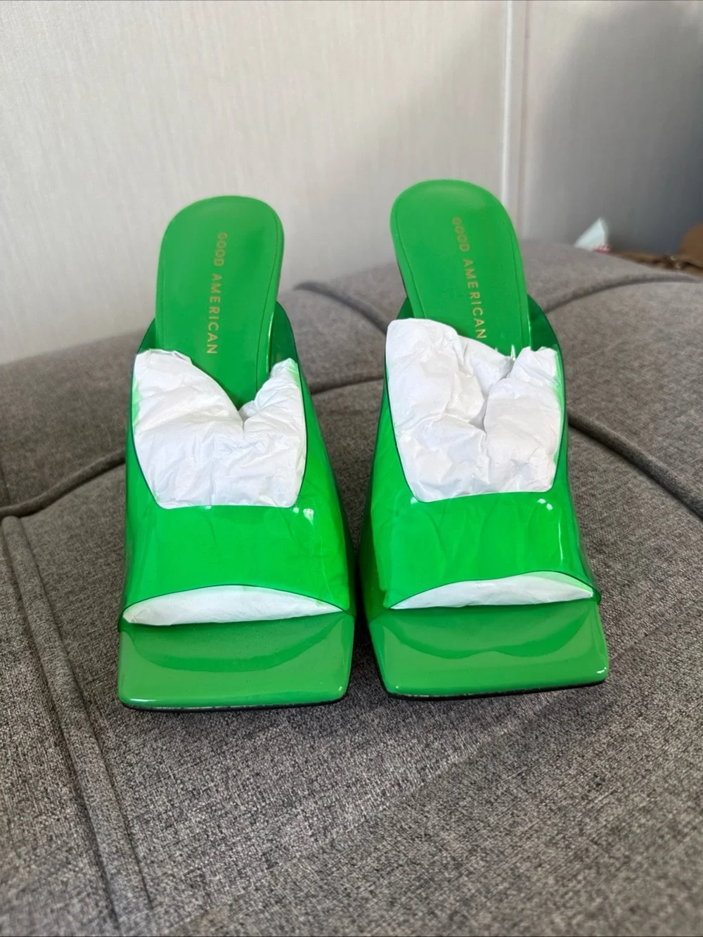 Good American GREEN Emma Slip On Heel NIB SIZE 9 $185